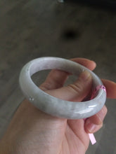 Load image into Gallery viewer, 56.9mm 100% natural Type A light purple/gray/white jadeite jade bangle Z20
