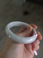 Load image into Gallery viewer, 56.9mm 100% natural Type A light purple/gray/white jadeite jade bangle Z20
