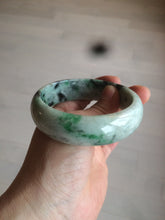 Load image into Gallery viewer, 58mm Certified Type A 100% Natural light sunny green/dark green Jadeite Jade bangle J102-4120
