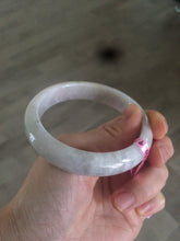 Load image into Gallery viewer, 56.9mm 100% natural Type A light purple/gray/white jadeite jade bangle Z20
