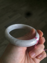 Load image into Gallery viewer, 56.9mm 100% natural Type A light purple/gray/white jadeite jade bangle Z20
