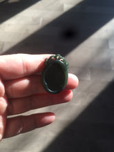 Load image into Gallery viewer, 100% Natural dark green/black Hetian Jade blessed fortune pendant HT7 Add on item! not sale individually
