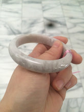 Load image into Gallery viewer, 56.9mm 100% natural Type A light purple/gray/white jadeite jade bangle Z20
