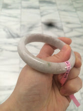 Load image into Gallery viewer, 56.9mm 100% natural Type A light purple/gray/white jadeite jade bangle Z20
