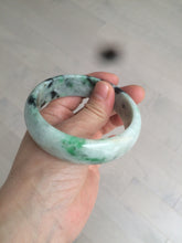 Load image into Gallery viewer, 58mm Certified Type A 100% Natural light sunny green/dark green Jadeite Jade bangle J102-4120
