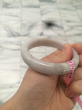 Load image into Gallery viewer, 56.9mm 100% natural Type A light purple/gray/white jadeite jade bangle Z20
