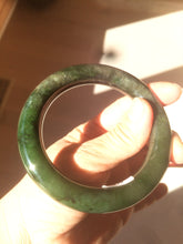 Load image into Gallery viewer, Reserved! Please don&#39;t order. Thanks. 57.3mm certified 100% Natural dark green/gray/black chubby round cut nephrite Hetian Jade bangle HT51-0119
