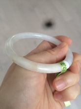 Load image into Gallery viewer, 57mm certificated Type A 100% Natural light green /yellow round cut Jadeite Jade bangle x60-9026
