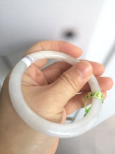 Load image into Gallery viewer, 57mm certificated Type A 100% Natural light green /yellow round cut Jadeite Jade bangle x60-9026
