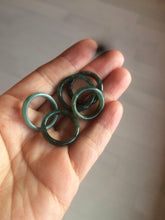 Load image into Gallery viewer, 100% natural type A green/blue/gray Guatemala jadeite jade slim band ring AT81
