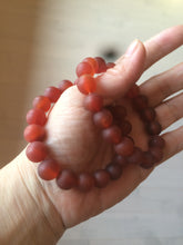 Load image into Gallery viewer, 10mm 100% natural frosted glass polished red agate bracelet CB30
