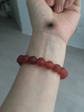 Load image into Gallery viewer, 10mm 100% natural frosted glass polished red agate bracelet CB30
