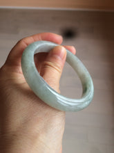 Load image into Gallery viewer, 55.5 mm Certified type A 100% Natural icy watery light green/gray Jadeite bangle J99-4214
