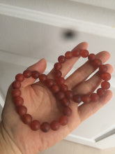 Load image into Gallery viewer, 10mm 100% natural frosted glass polished red agate bracelet CB30
