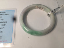 Load image into Gallery viewer, 55.5 mm Certified type A 100% Natural sunny green/white (白底青)/purple Jadeite bangle H160-1843
