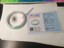Load image into Gallery viewer, 55.5 mm Certified type A 100% Natural sunny green/white (白底青)/purple Jadeite bangle H160-1843
