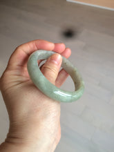 Load image into Gallery viewer, 54.9mm certified type A 100% Natural light green/brown jadeite jade bangle C80-4215
