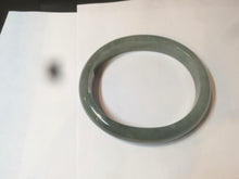 Load image into Gallery viewer, 52.5mm Certified Type A 100% Natural oily dark green/gary oval Jadeite Jade oval bangle etsyAT10-1498
