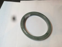 Load image into Gallery viewer, 52.5mm Certified Type A 100% Natural oily dark green/gary oval Jadeite Jade oval bangle etsyAT10-1498
