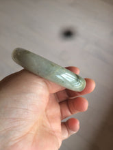 Load image into Gallery viewer, 54.9mm certified type A 100% Natural light green/brown jadeite jade bangle C80-4215
