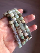 Load image into Gallery viewer, 100% natural green/white/brown/black type A jadeite jade natural shape bead bracelet AT77
