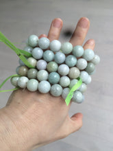Load image into Gallery viewer, 12-13mm 100% natural type A yellow/white/green jadeite jade beads bracelet U102 (add on item.  Not sale individually)
