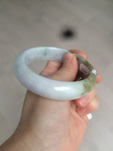 Load image into Gallery viewer, Sale! 58.6 mm certificated Type A 100% Natural green/light purple/brown(福禄寿) Jadeite Jadeite Jade bangle Q97-7814
