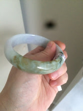 Load image into Gallery viewer, Sale! 58.6 mm certificated Type A 100% Natural green/light purple/brown(福禄寿) Jadeite Jadeite Jade bangle Q97-7814
