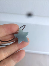 Load image into Gallery viewer, Type A 100% Natural light green/blue/gray jadeite Jade star Pendant necklace AE55
