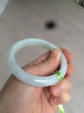Load image into Gallery viewer, 55.5mm Certified 100% Natural type A light green/white Jadeite Jade bangle AD50-9839
