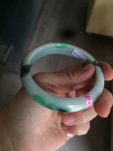 Load image into Gallery viewer, 56.7mm certified type A 100% Natural sunny green/dark green jadeite jade bangle W53-0101
