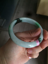 Load image into Gallery viewer, 56.7mm certified type A 100% Natural sunny green/dark green jadeite jade bangle W53-0101
