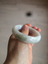 Load image into Gallery viewer, 55mm Certified type A 100% Natural green/white Jadeite bangle C77-7762
