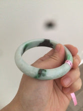 Load image into Gallery viewer, 56.7mm certified type A 100% Natural sunny green/dark green jadeite jade bangle W53-0101
