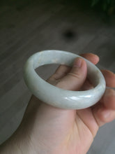 Load image into Gallery viewer, 59mm certified 100% natural light green/yellow  jadeite jade bangle M77-0706
