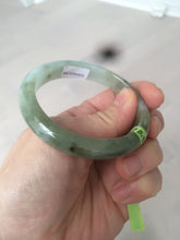 Load image into Gallery viewer, 50.5mm Certified Type A 100% Natural dark green oval Jadeite Jade bangle AE29-3075
