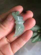 Load image into Gallery viewer, 100% natural type A watery light green 3D jadeite jade hand pendant/hanger for Halloween QP-2 (Clearance item)
