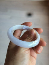 Load image into Gallery viewer, 50mm Certified Type A 100% Natural white/purple oval Jadeite Jade bangle L124-7903
