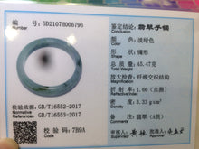 Load image into Gallery viewer, 53.7mm Certified Type A 100% Natural light green/gray Jadeite Jade bangle L95-6796
