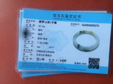 Load image into Gallery viewer, Certified Type A 100% Natural white/green flying flowers Jadeite Jade bangle 57mm  J70-6275
