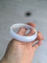 Load image into Gallery viewer, 50mm Certified Type A 100% Natural white/purple oval Jadeite Jade bangle L124-7903
