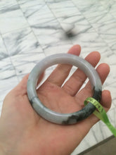 Load image into Gallery viewer, 58.5mm certificated Type A 100% Natural green/white Jadeite Jade bangle L86-1287
