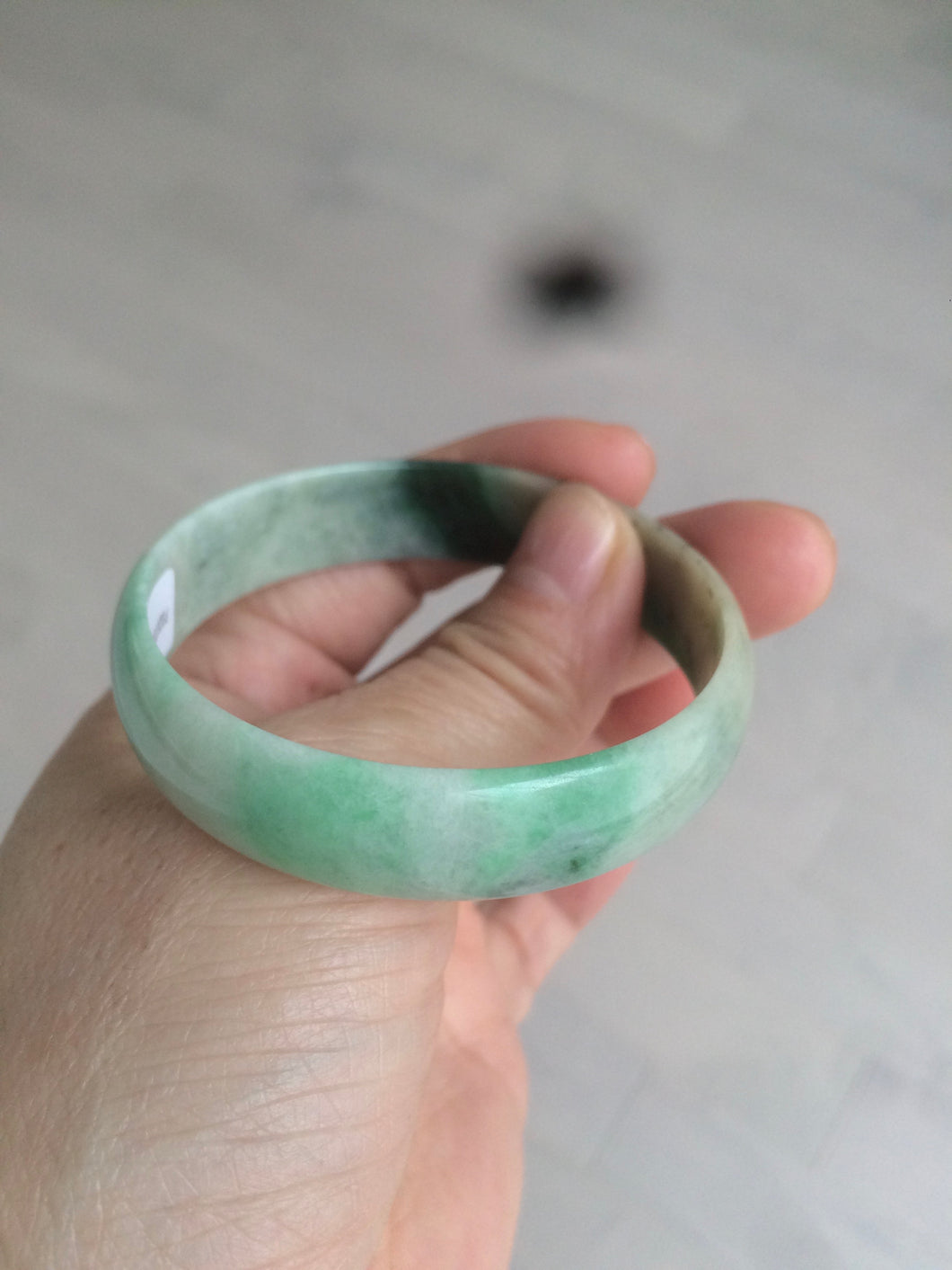 52.8mm Certificated sunny green/brown jadeite jade bangle AR1-4134