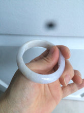 Load image into Gallery viewer, 50mm Certified Type A 100% Natural white/purple oval Jadeite Jade bangle L124-7903
