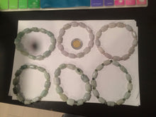 Load image into Gallery viewer, 100% natural green/white type A jadeite jade Capsule bead bracelet AM30
