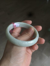 Load image into Gallery viewer, 57.7mm certificated type A 100% Natural light green/white Jadeite Jade bangle AB54-0003

