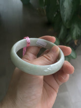 Load image into Gallery viewer, 57.7mm certificated type A 100% Natural light green/white Jadeite Jade bangle AB54-0003
