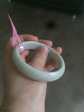 Load image into Gallery viewer, 57.7mm certificated type A 100% Natural light green/white Jadeite Jade bangle AB54-0003
