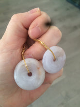 Load image into Gallery viewer, Sale! 24.6-26.8mm Type A 100% Natural purple/white/red/pink Jadeite Jade Safety Guardian Button donut Pendant Z30
