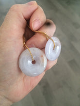 Load image into Gallery viewer, Sale! 24.6-26.8mm Type A 100% Natural purple/white/red/pink Jadeite Jade Safety Guardian Button donut Pendant Z30
